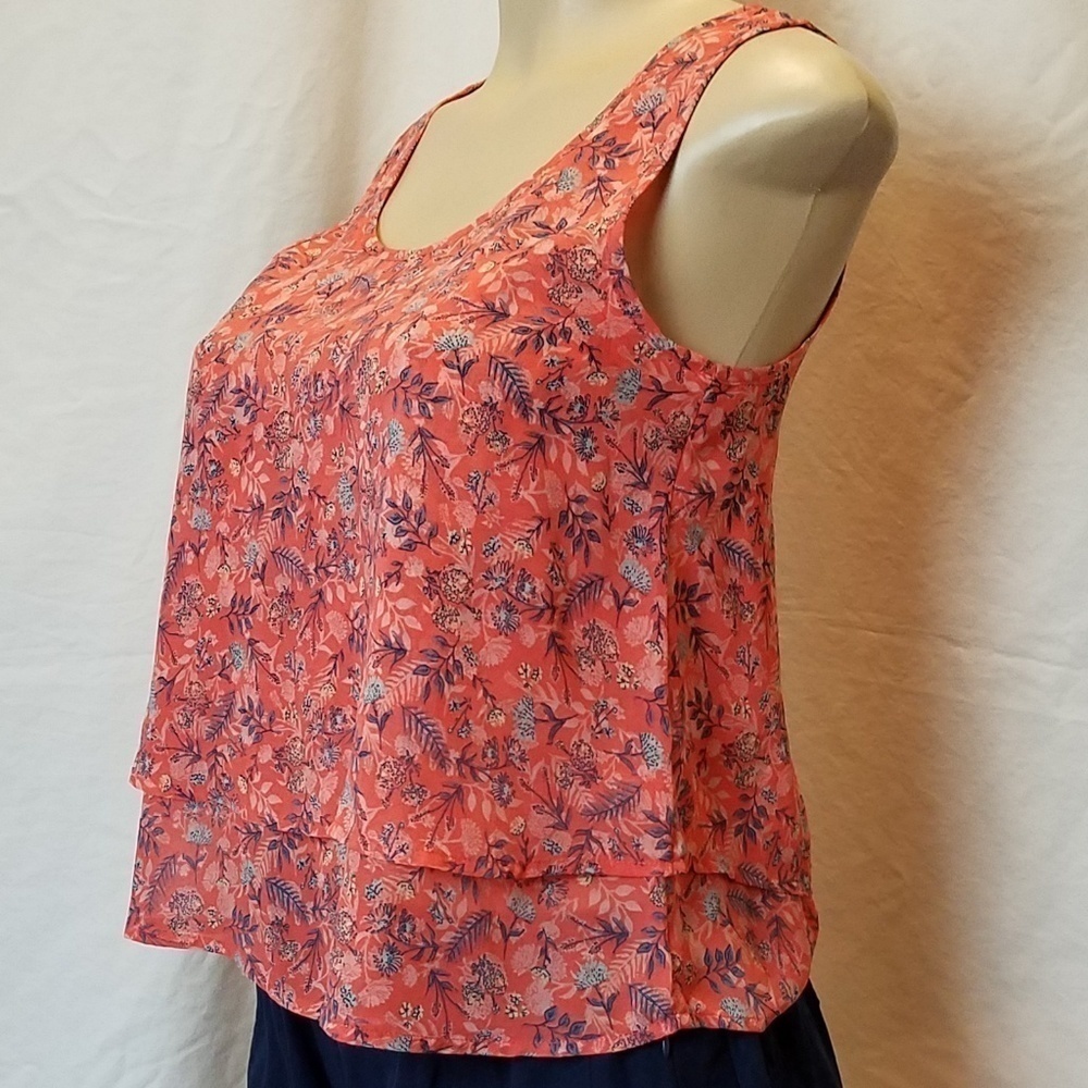 FRENCHI Tiered Floral Tank
